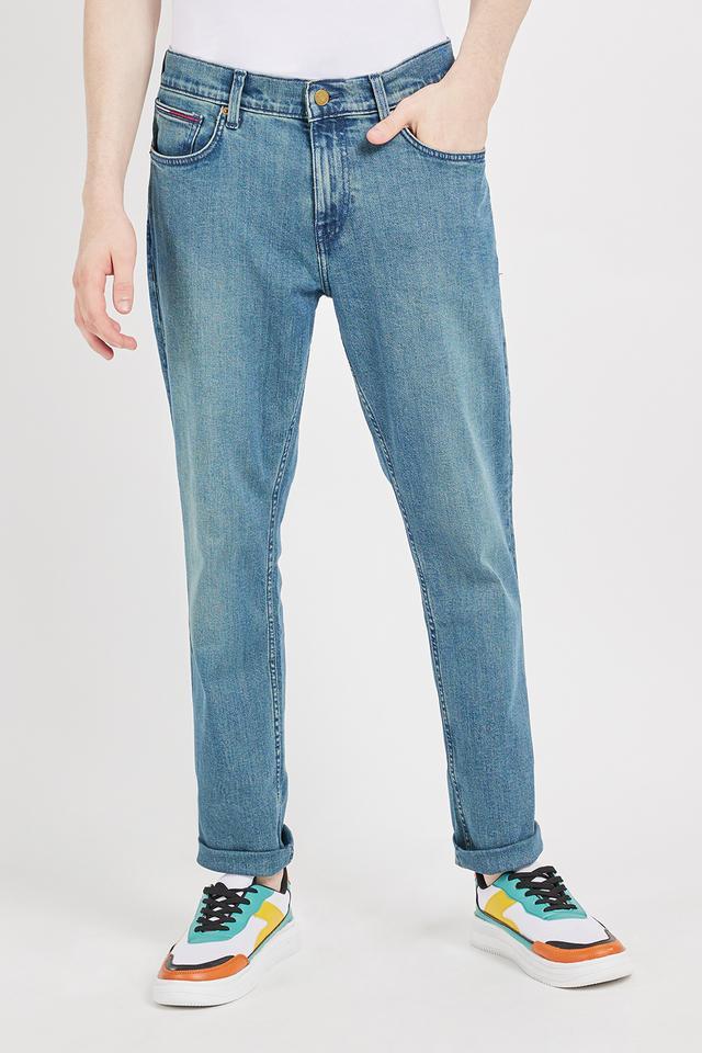 mid wash regular fit mens jeans