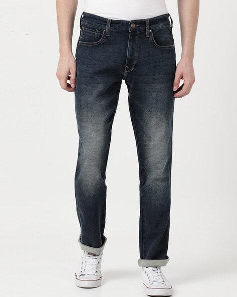 mid-wash relaxed fit jeans