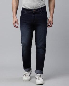 mid-wash relaxed fit jeans