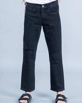 mid-wash relaxed fit jeans