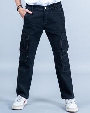 mid-wash relaxed fit jeans