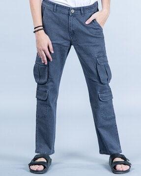 mid-wash relaxed fit jeans