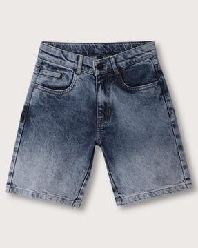mid-wash shorts with insert pockets