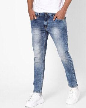 mid-wash skinny cropped jeans