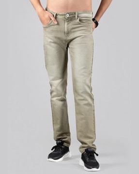 mid wash skinny fit jeans