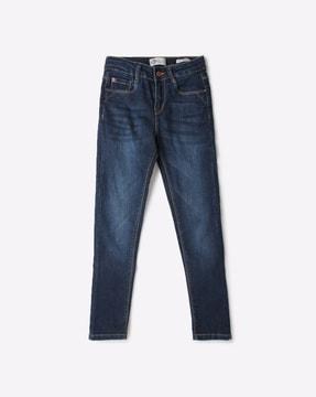 mid-wash slim fit jeans