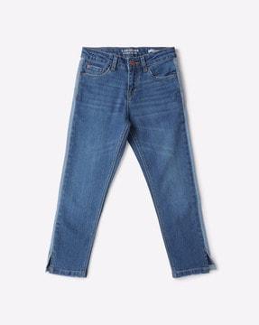 mid-wash slim fit jeans