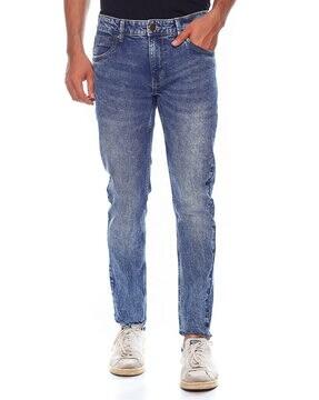 mid-wash slim fit jeans