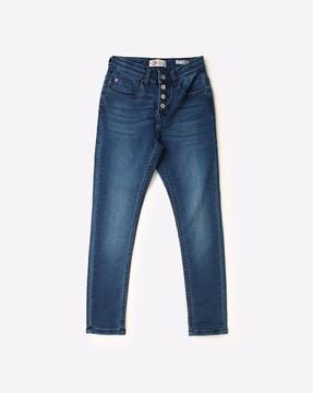 mid-wash slim fit jeans