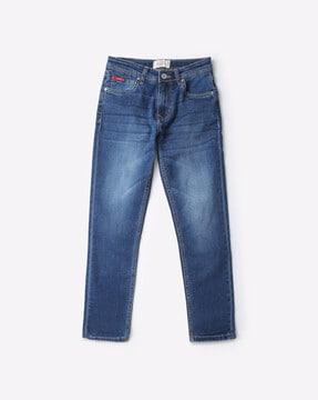 mid-wash slim fit jeans