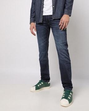 mid-wash slim fit jeans