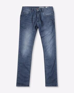 mid-wash slim fit jeans