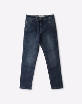 mid-wash slim fit jeans