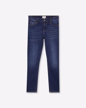 mid-wash slim fit jeans