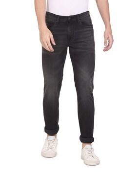 mid-wash slim fit jeans