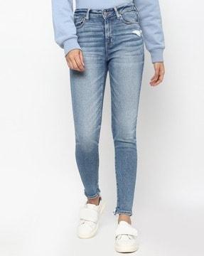 mid-wash slim-fit jeans