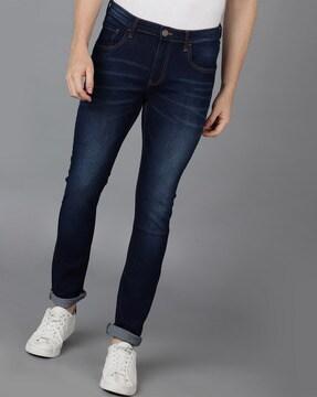 mid-wash slim fit jeans