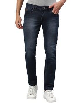 mid-wash slim fit jeans