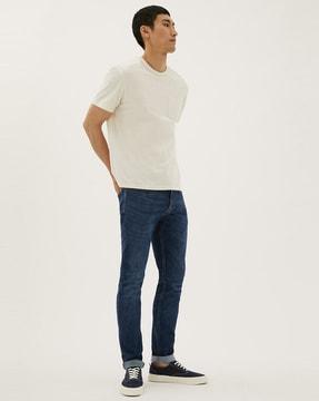 mid-wash slim fit jeans