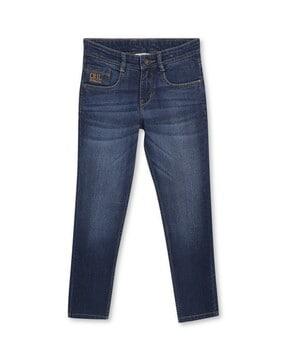 mid-wash slim fit jeans