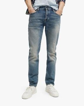 mid-wash slim fit jeans