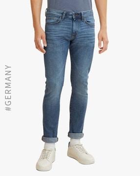 mid-wash slim fit jeans