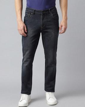 mid-wash slim fit jeans