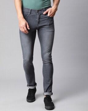 mid-wash slim fit jeans