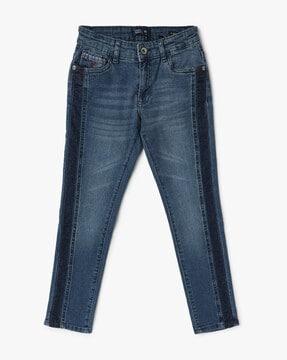 mid-wash slim fit jeans