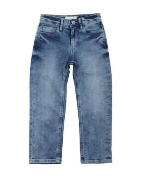 mid-wash slim fit jeans