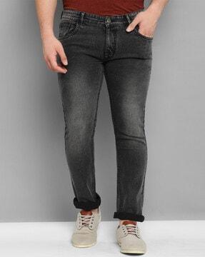 mid-wash slim fit jeans