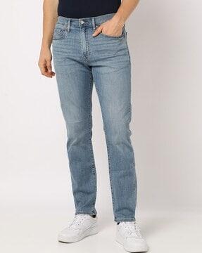 mid-wash slim fit jeans