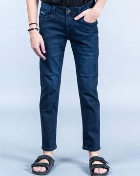 mid-wash slim fit jeans