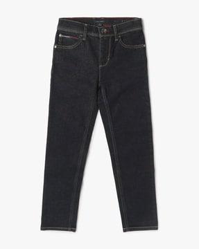 mid-wash slim fit jeans