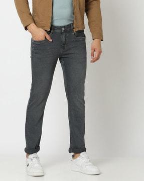 mid-wash slim fit jeans