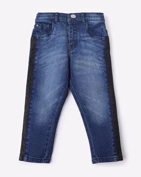 mid-wash slim fit jeans