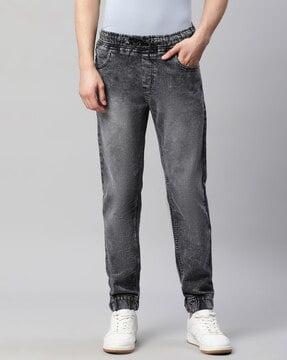 mid-wash slim fit jogger jeans