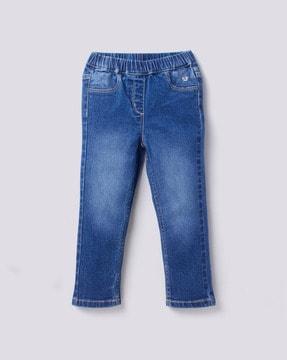 mid-wash sustainable straight jeans