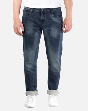 mid washed skinny fit jeans