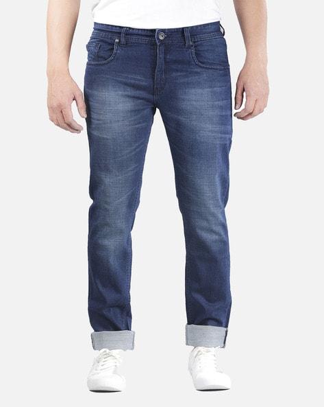 mid washed skinny fit jeans