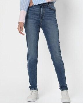 mid-washed skinny jeans