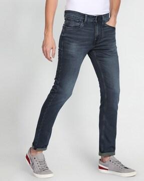 mid-wish skinny fit jeans