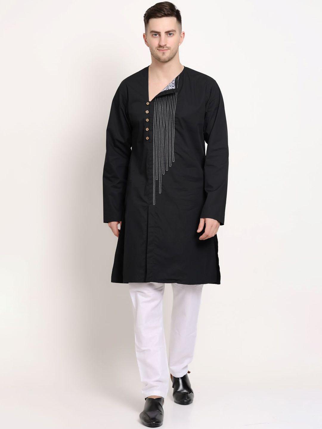 midav flap collar long sleeves cotton straight kurta