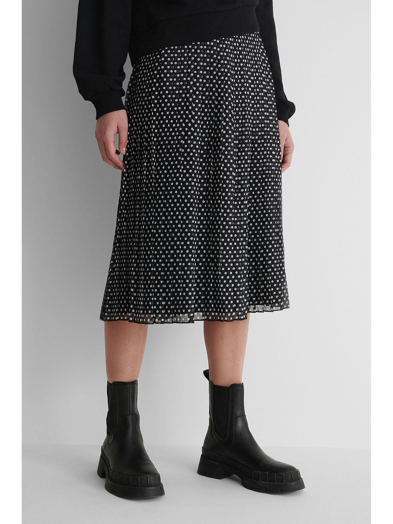 midi pleated skirt-dots