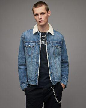 midland denim relaxed fit button-down jacket