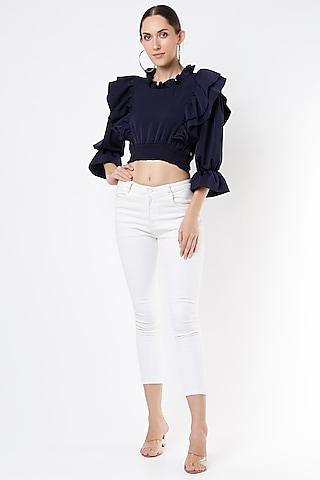 midnight blue cropped top