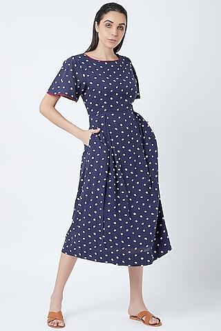 midnight blue midi dress