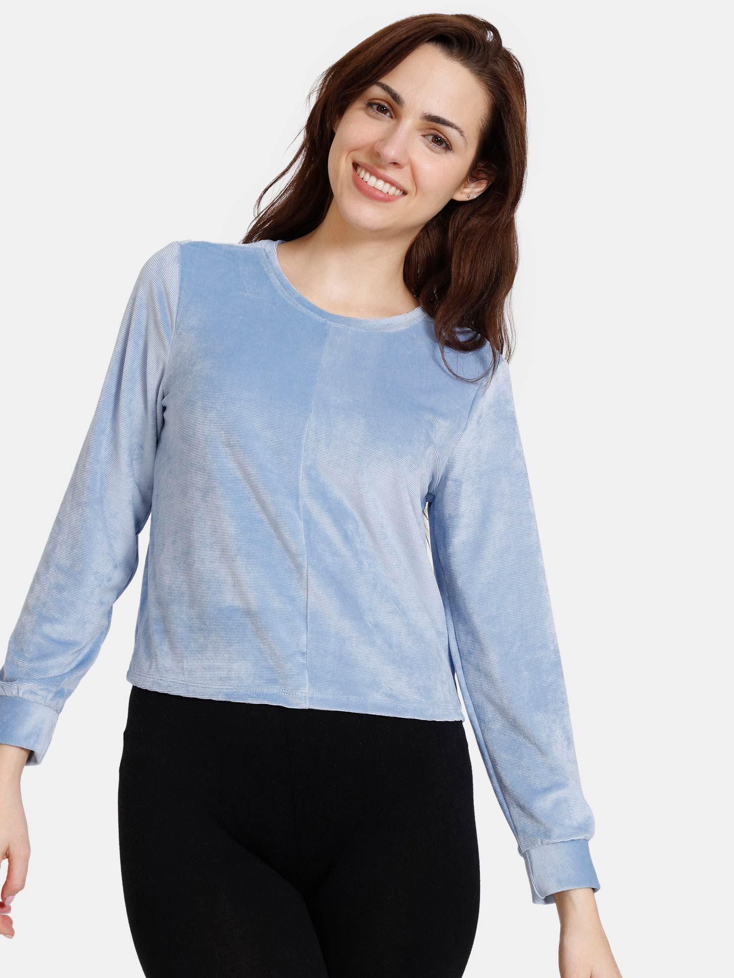 midnight magic corduroy knit poly lounge top - allure