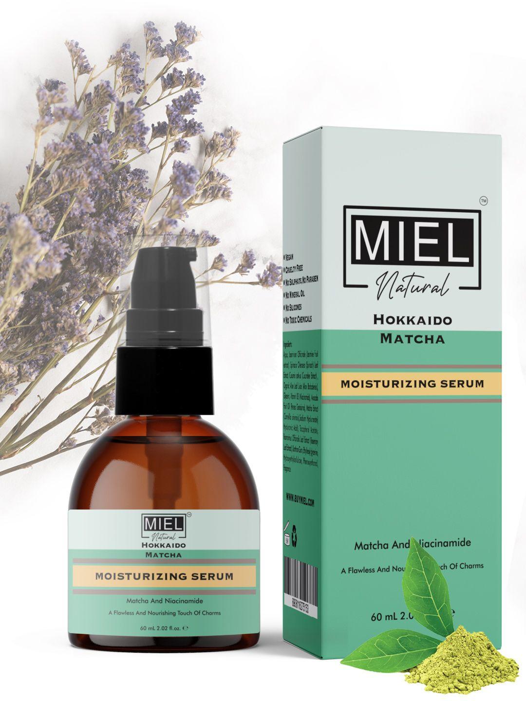 miel natural hokkaido matcha moisturising face serum with niacinamide & cucumber- 60ml