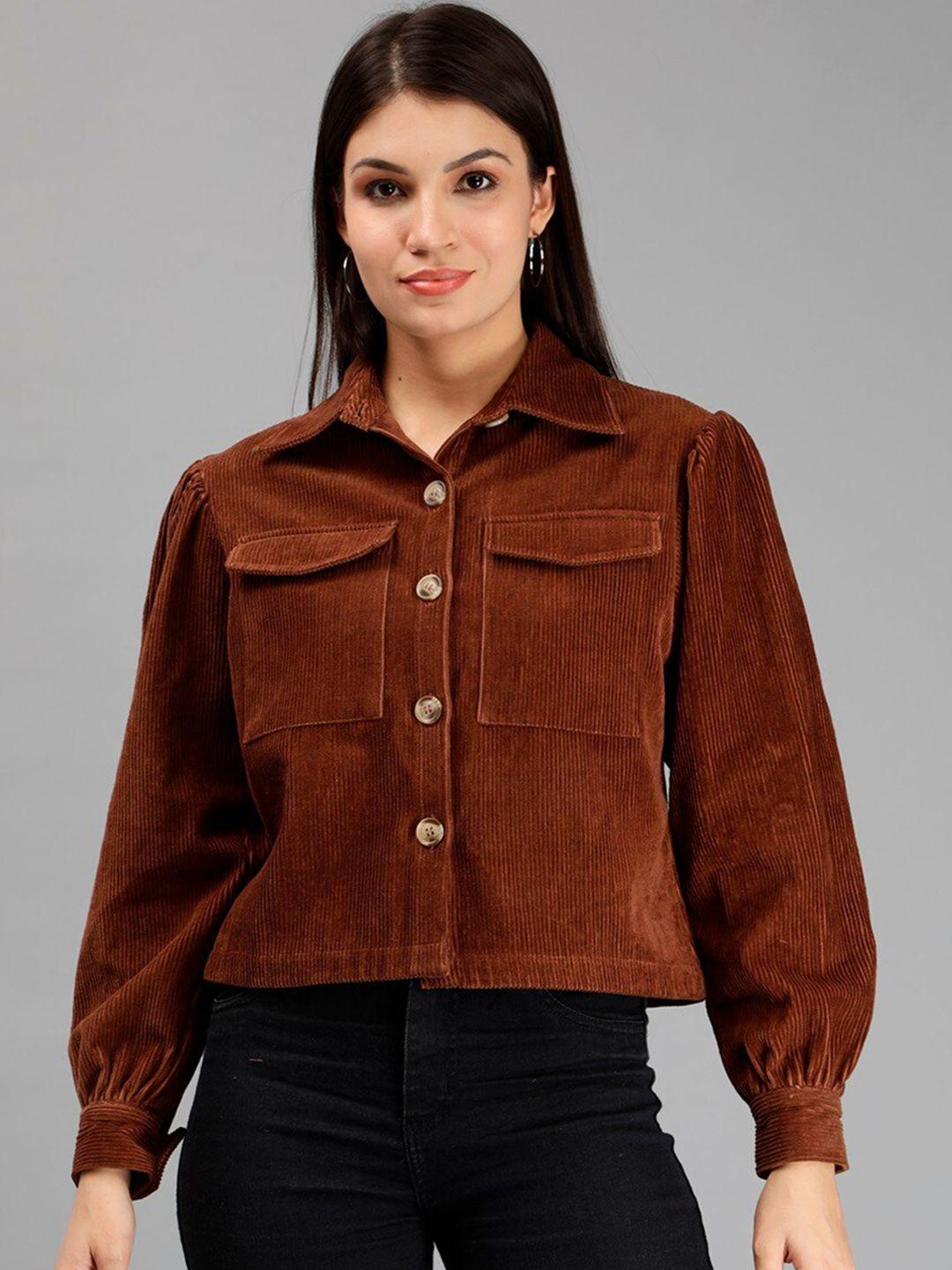 miga by shaberry striped corduroy crop tailored jacket